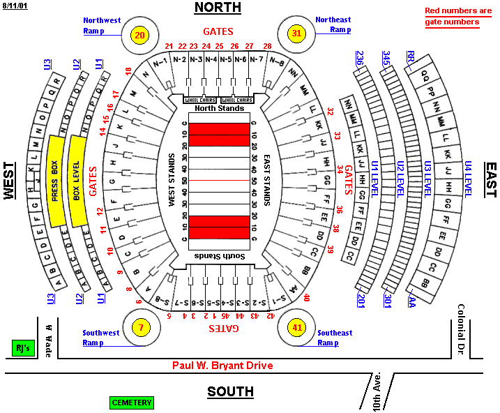 Bryant-Denny Seating Chart
