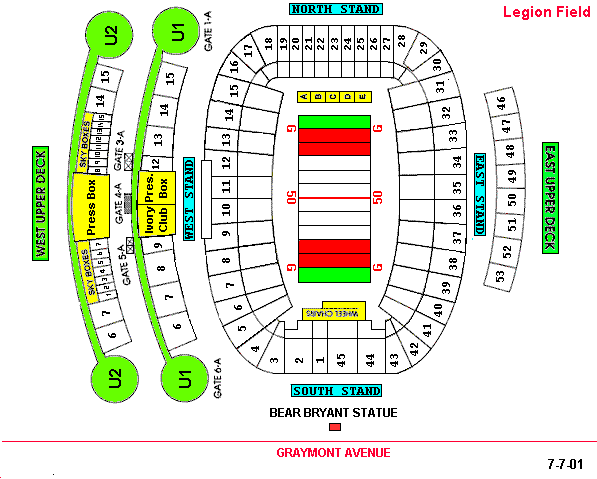 Legion Field Seating Chart